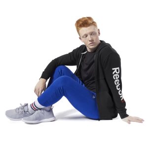 Bluza Z Kapturem Męskie Reebok Training Essentials Linear Logo Czarne PL 16DUSOJ